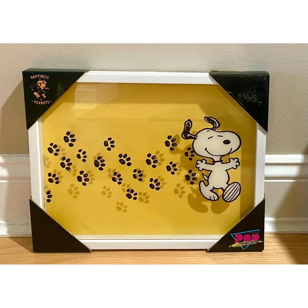 Peanuts Snoopy Happiness 75 Years Framed Art Print Paw Prints Pop Creations 2025